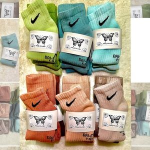 Hand made tye dye Nike socks